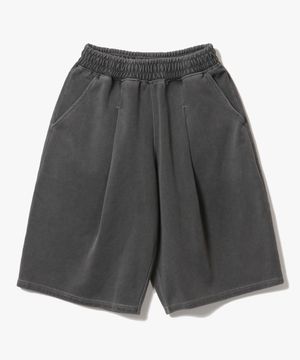 Deep One Tuck Pigment Sweat Shorts [Charcoal]