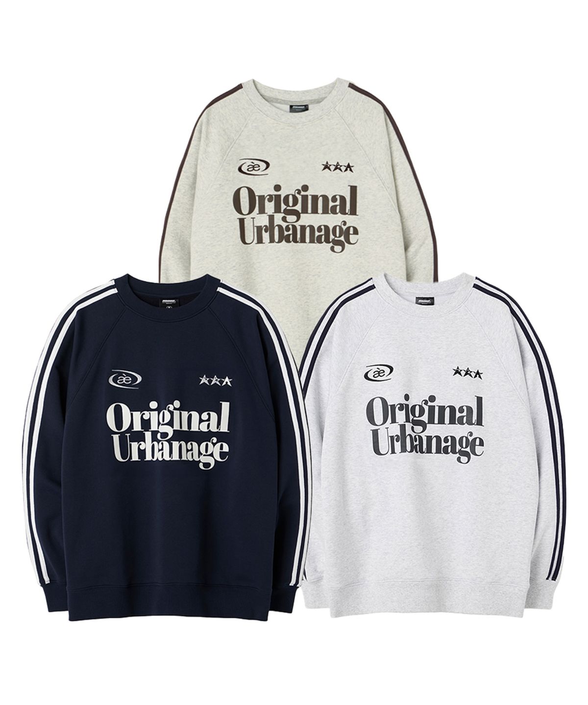어반에이지(URBANAGE) [2PACK] 오리지날 어반에이지 나그랑 맨투맨 (3COLOR)