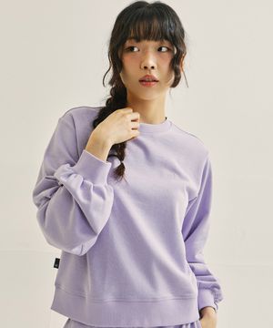 WW 퍼프 슬리브 크롭 스웨트 셔츠[라벤더]