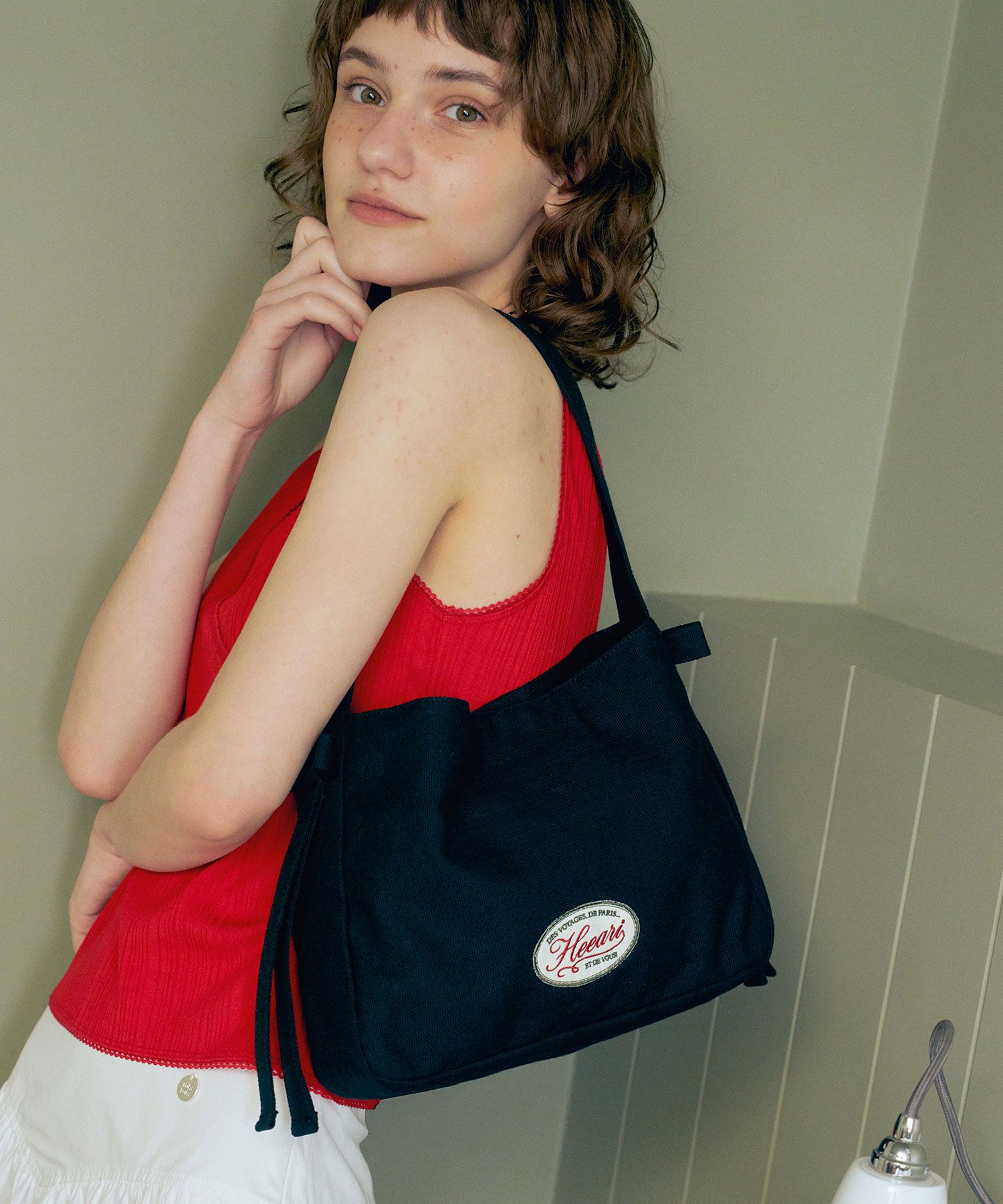 HEEARI ショルダーバッグ LILY RIBBON TOTE BAG 3color MUSINSA | HEEARI Lily Ribbon Tote Bag_Red