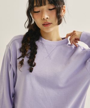 WW 커버 스티치 스웨트 셔츠[라벤더]