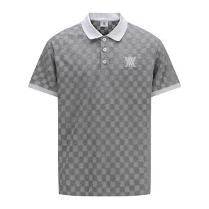 MEN TERRY CHECK BLOCK SHORT T-SHIRT_GR