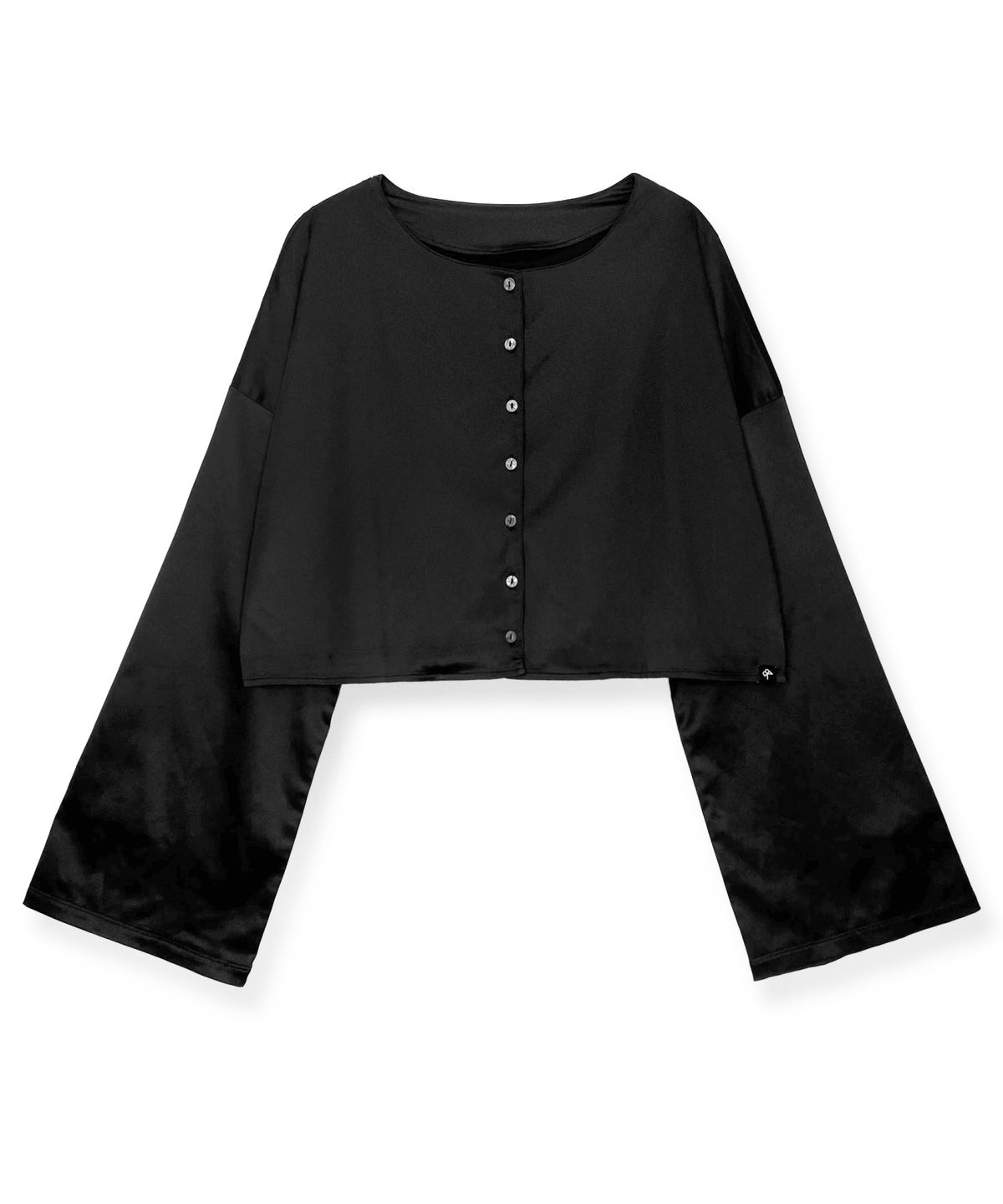 블랙크러쉬(BLACRUSH) Satin Wide Crop Shirt