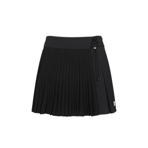 W LACE UP WAIST PLEATS SQ_BK