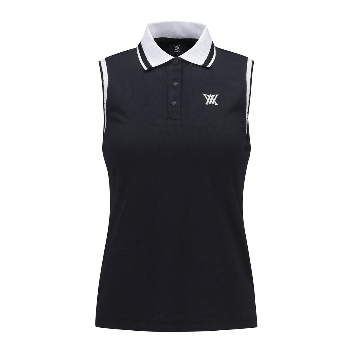 어뉴골프(ANEW GOLF) WOMEN KINT COLLAR SLEEVELESS_BK