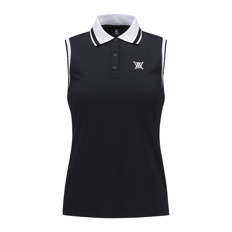 WOMEN KINT COLLAR SLEEVELESS_BK