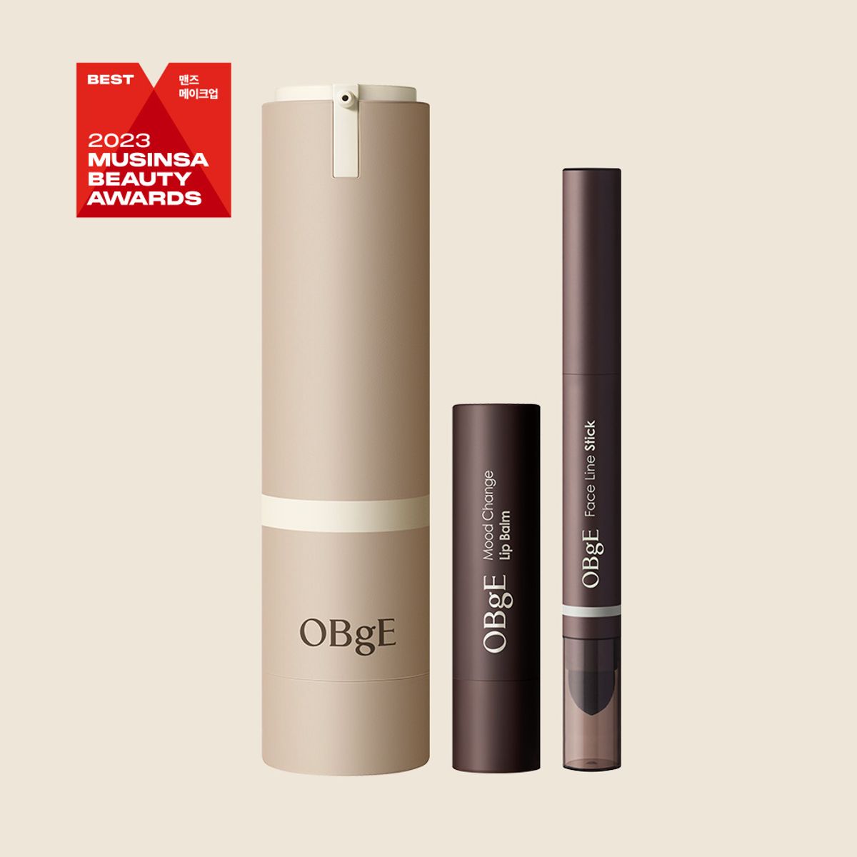 오브제(OBGE) 내추럴 커버 로션 + 무드 체인지 립밤 + 페이스 라인 스틱 세트