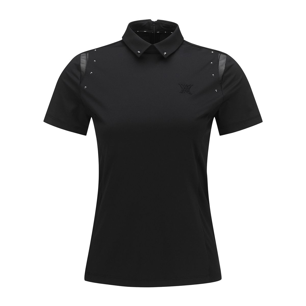어뉴골프(ANEW GOLF) WOMEN BEADS POINT SHORT T-SHIRT_BK