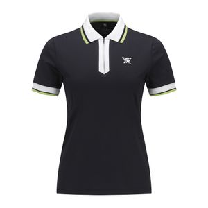 WOMEN ZIPPER POINT SHORT T-SHIRT_BK