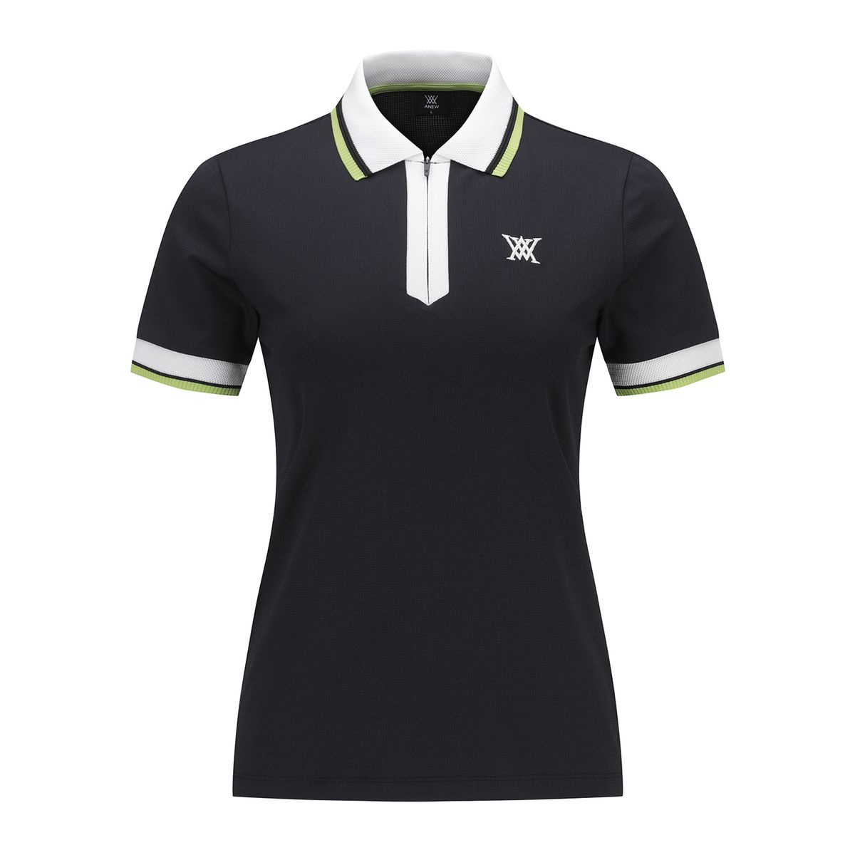어뉴골프(ANEW GOLF) WOMEN ZIPPER POINT SHORT T-SHIRT_BK