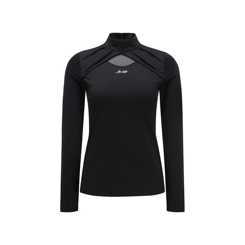 WOMEN MESH POINT T-SHIRT_BK