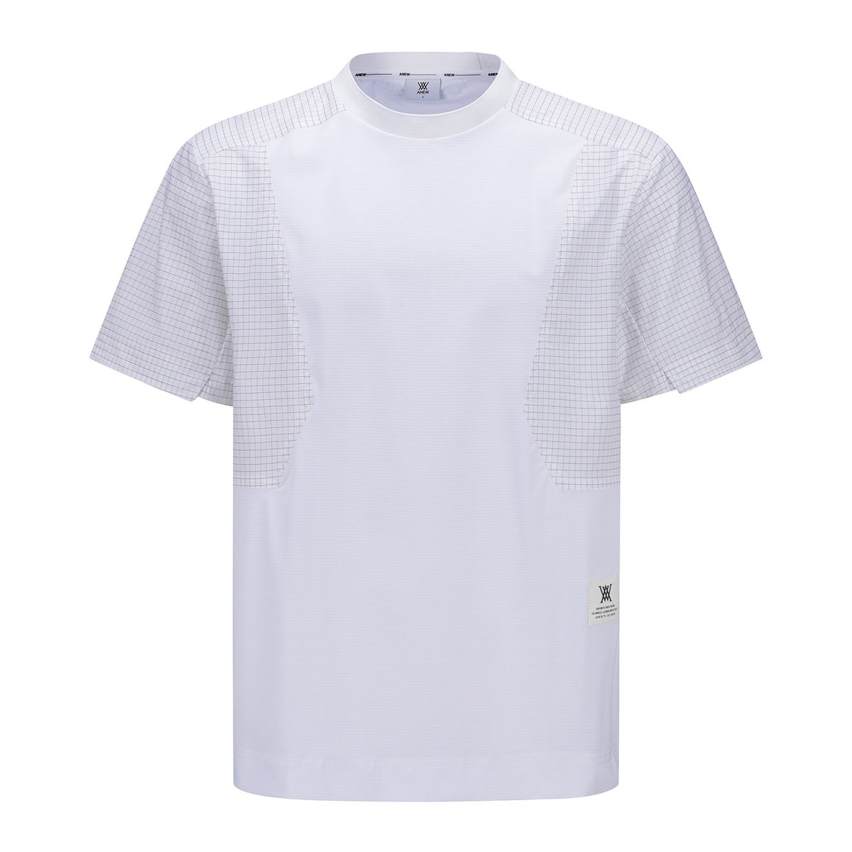 어뉴골프(ANEW GOLF) MEN WOVEN SLEEVE CREW NECK_WH