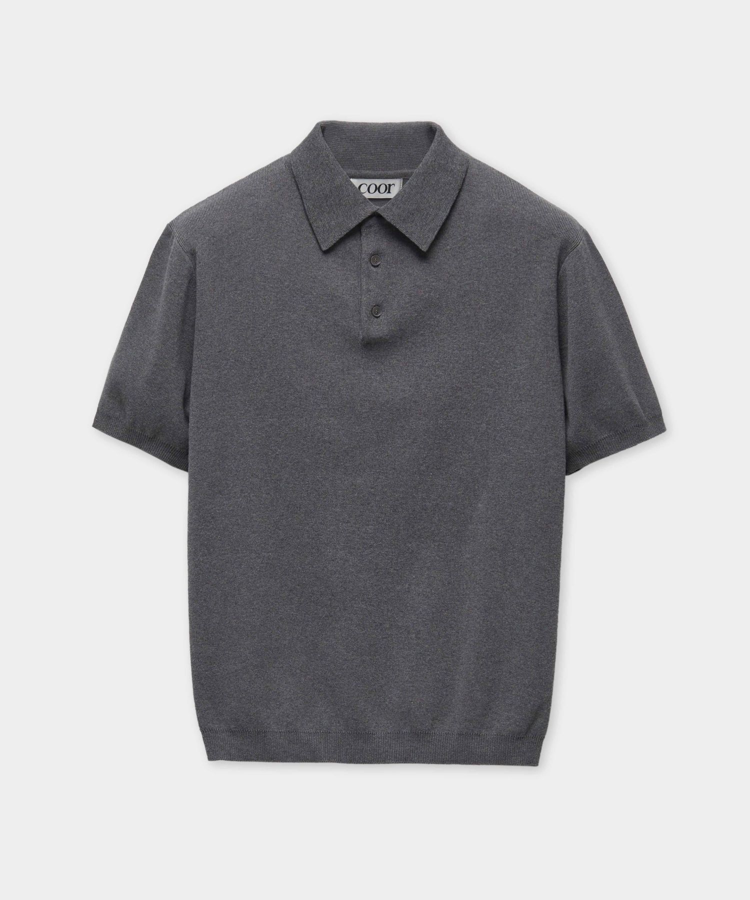 MUSINSA | COOR [Not Used] Compact Sandy Polo Knit (Charcoal Gray)