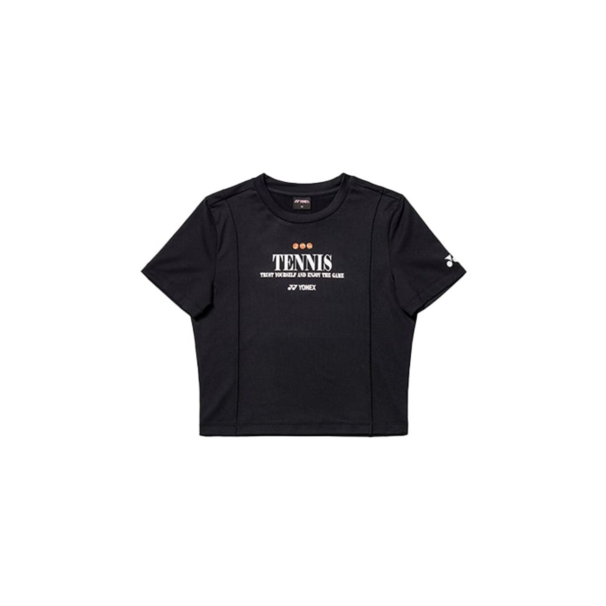 요넥스(YONEX) 245TS015F 블랙 여성용 핀턱 주름 포인트 크롭 반팔 티셔츠