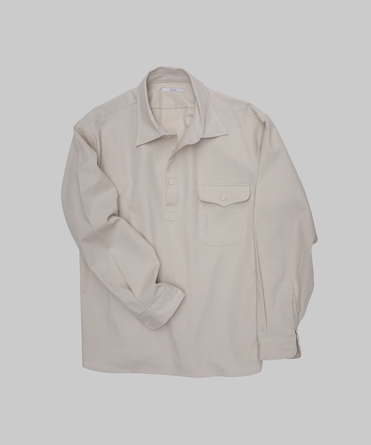 뗄라(TELA) Cream Ivory High Density Oxford Cotton Pullover Shirt