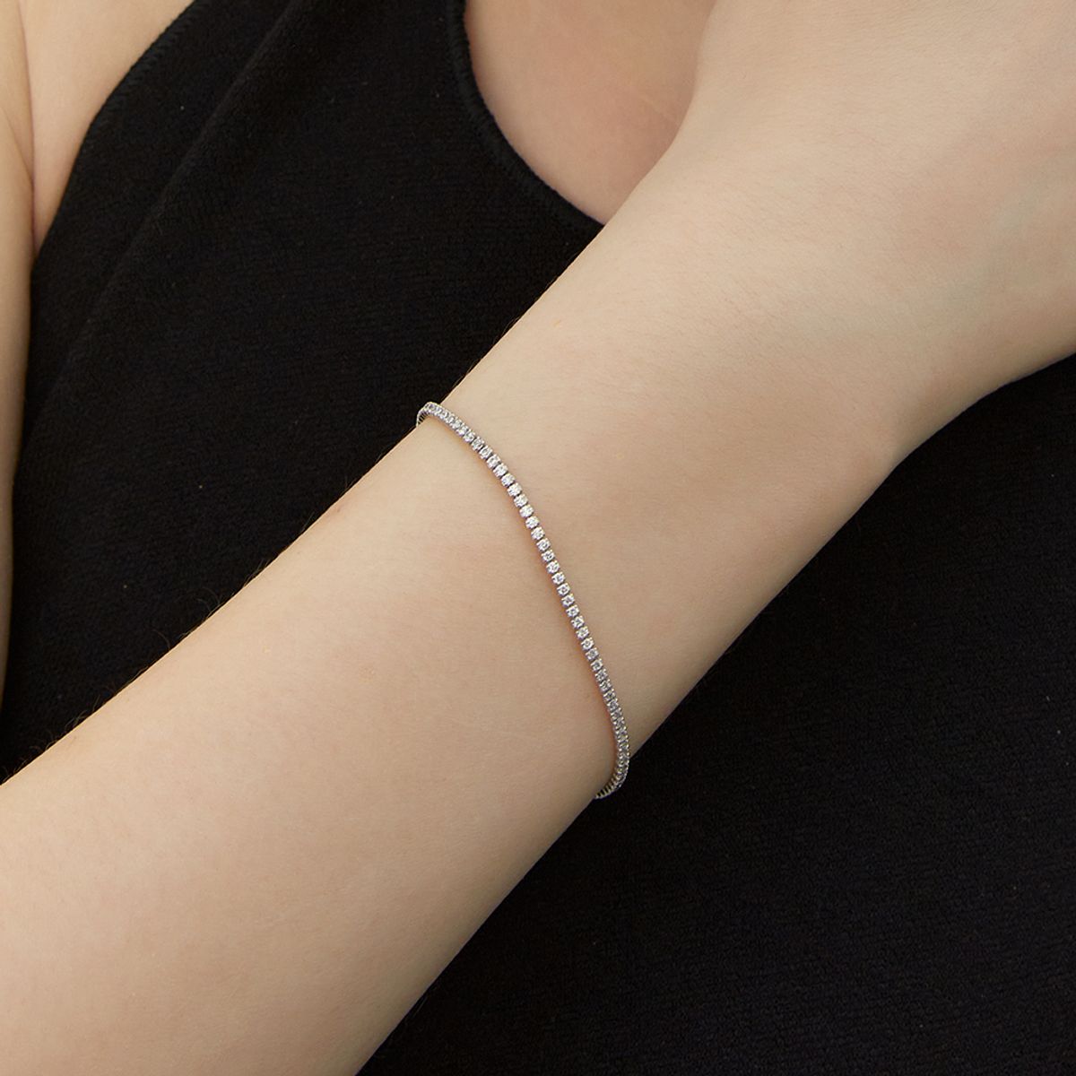 룬느(LUNNE) 실버 925 브릴리언트 슬림 테니스 팔찌 #LSB17
