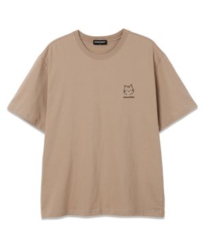 야옹이 오버핏 반팔 티셔츠 (VNDTS214) 베이지