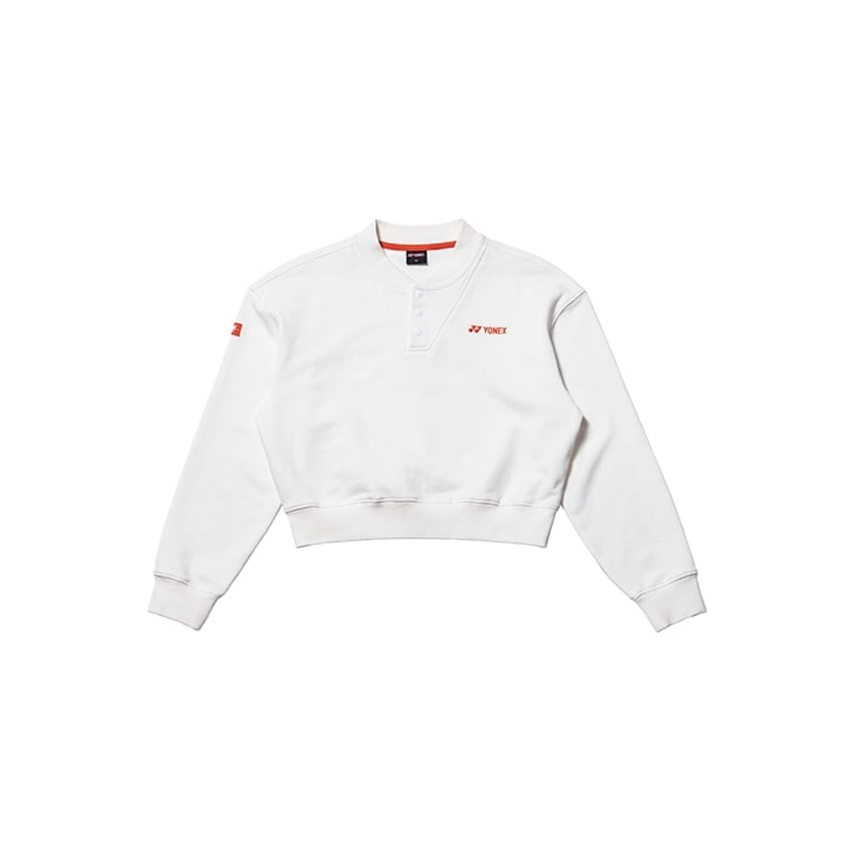 요넥스(YONEX) 245TL006F 화이트 여성용 크롭 맨투맨 티셔츠