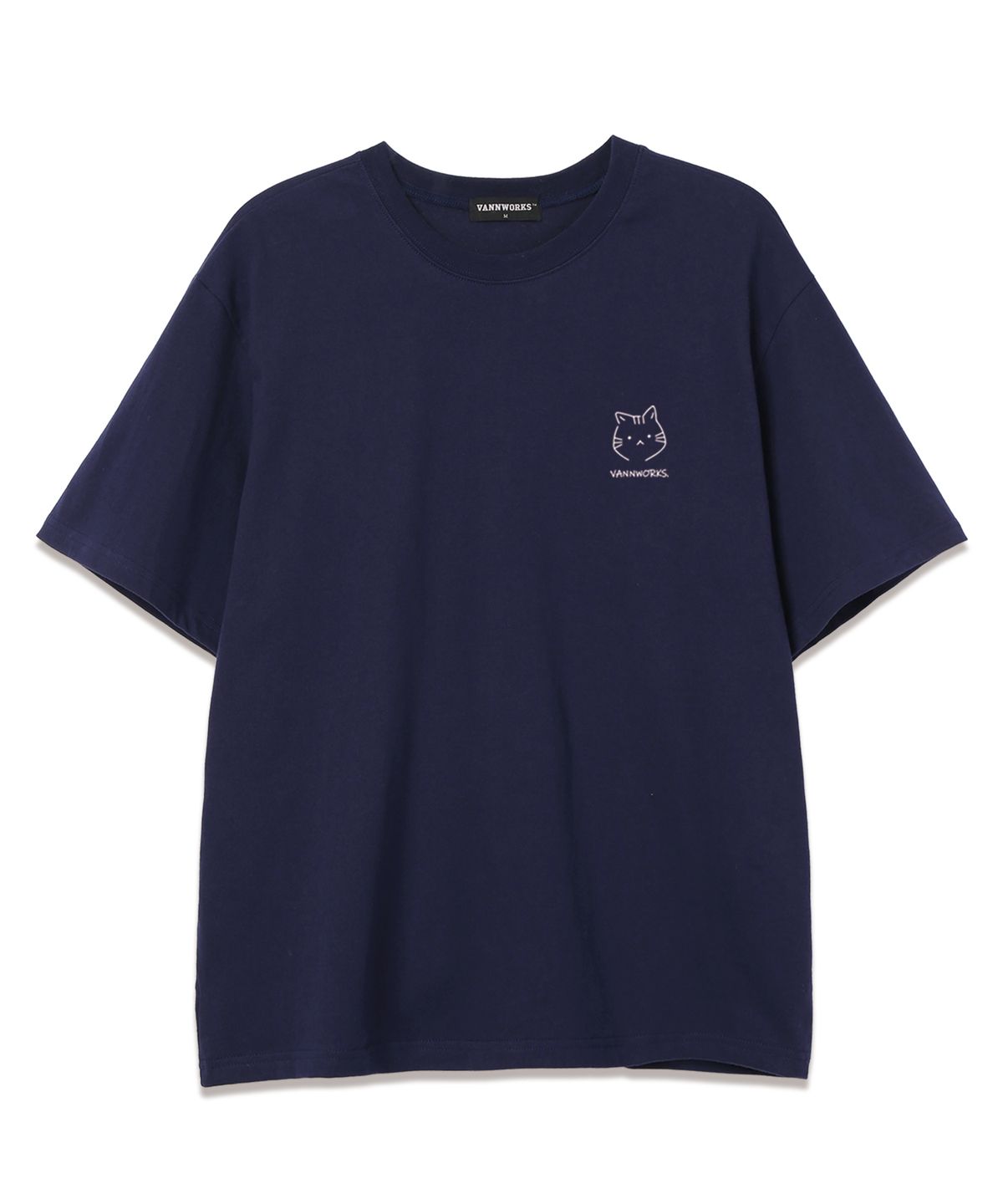 밴웍스(VANNWORKS) 야옹이 오버핏 반팔 티셔츠 (VNDTS214) 네이비