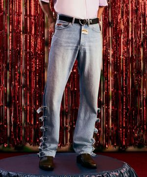 (M) 버클 진 블리치드 진 라이트 블루 BUCKLE JEAN BLEACHED WASH