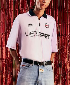 (M) 하프 앤 하프 풋볼 탑 라일락 HALF AND HALF FOOTBALL TOP LILAC