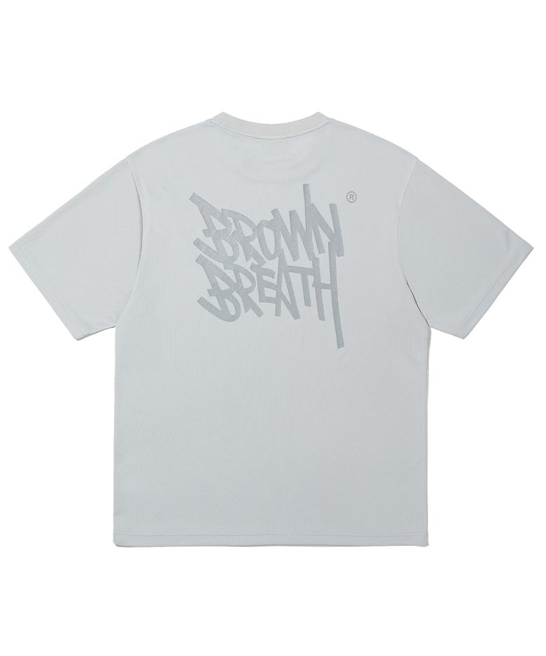 REFLECTIVE TAG MESH TEE - GREY