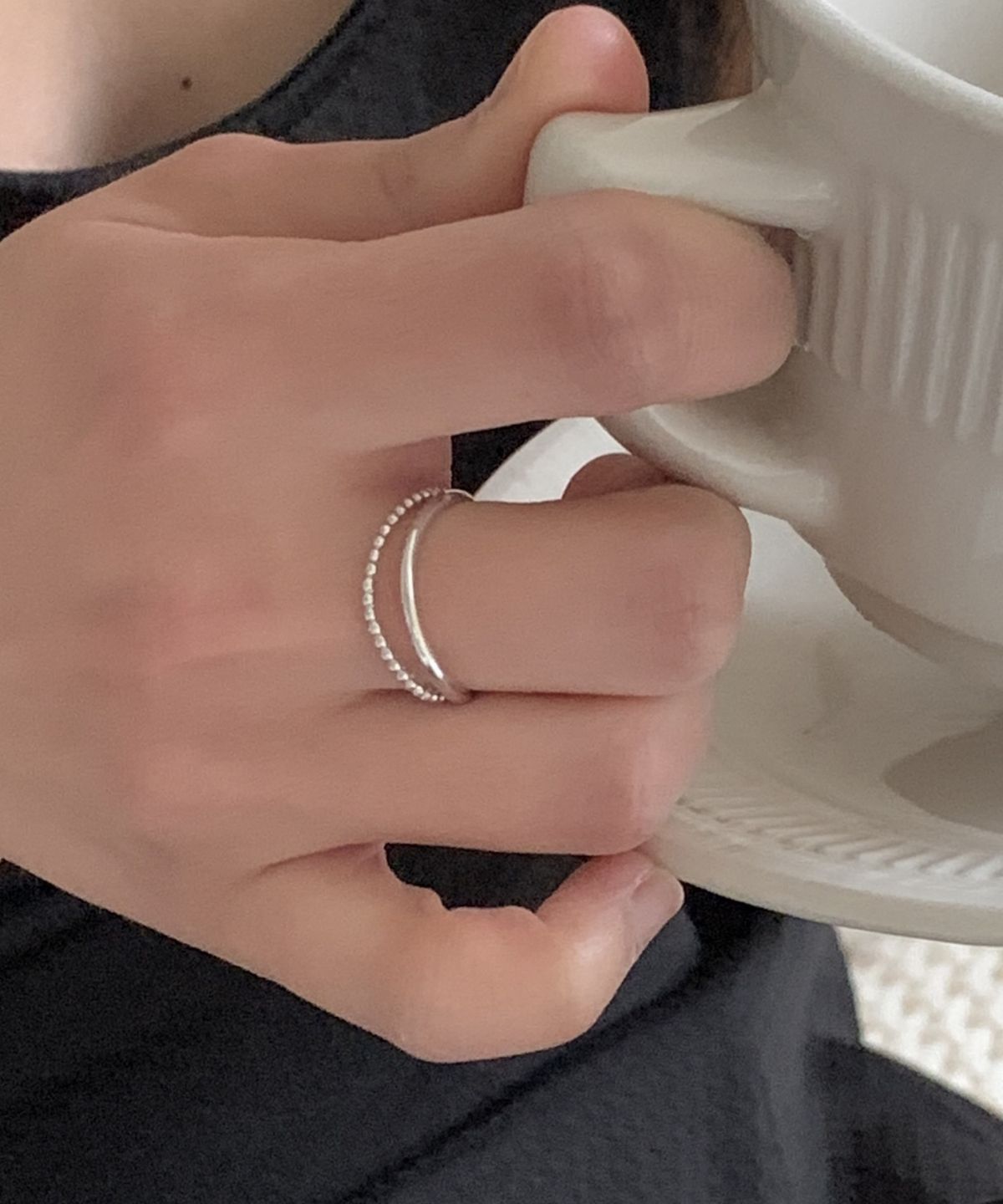 바라두(BARADU) [BARADU 925] Slimwave layered ring set