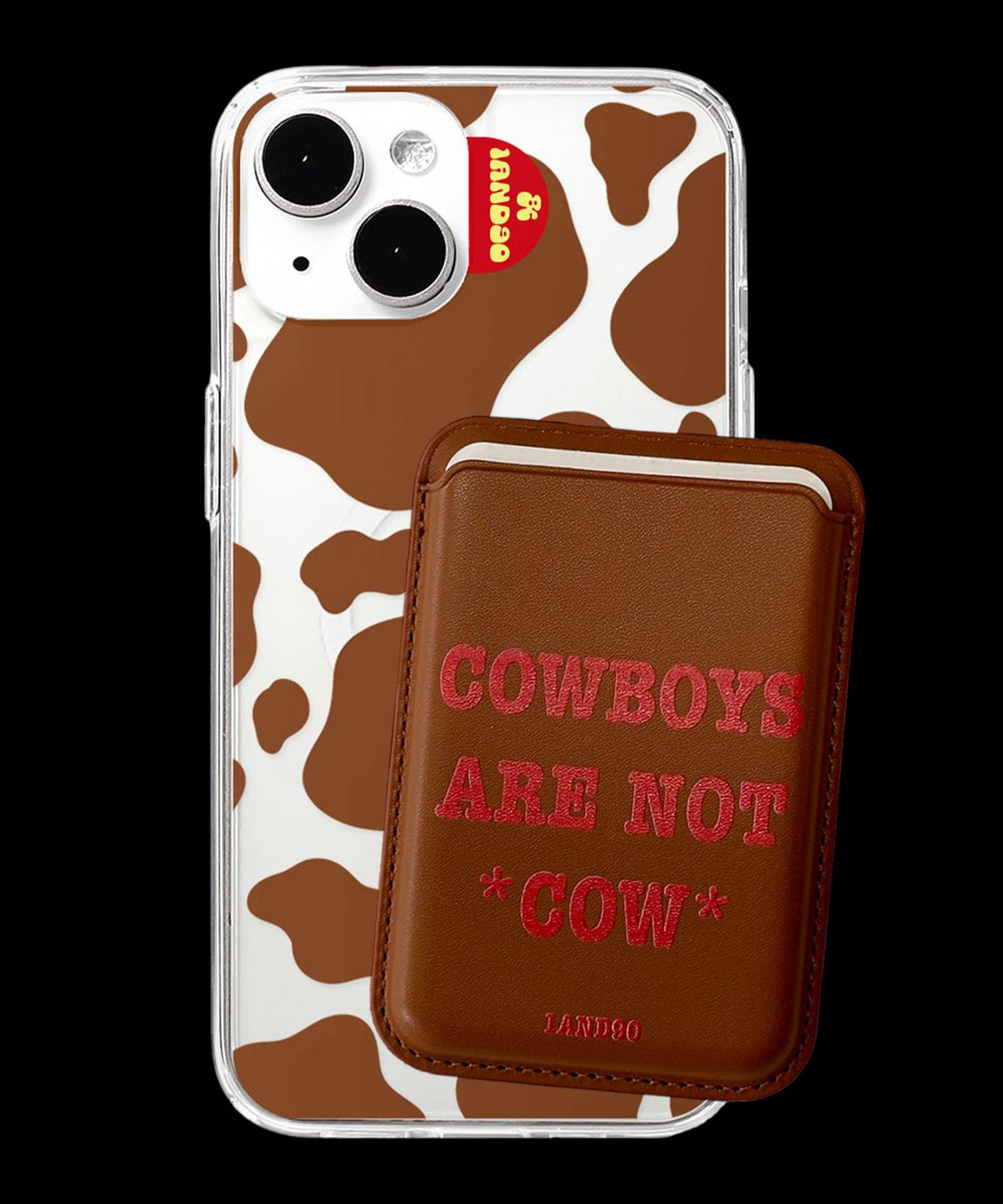 원앤나인티(1AND90) [SET]COWBOYS ARE NOT COW MAG SAFE CASE WALLET BROWN