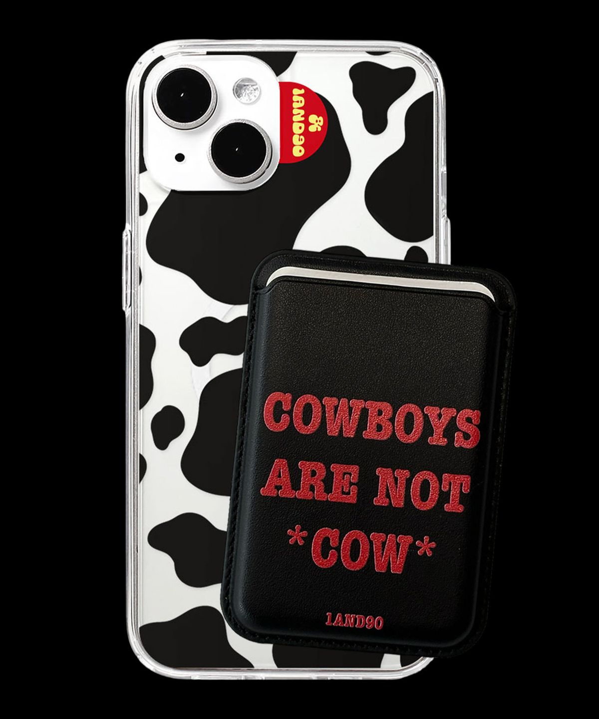 원앤나인티(1AND90) [SET]COWBOYS ARE NOT COW MAG SAFE CASE WALLET BLACK