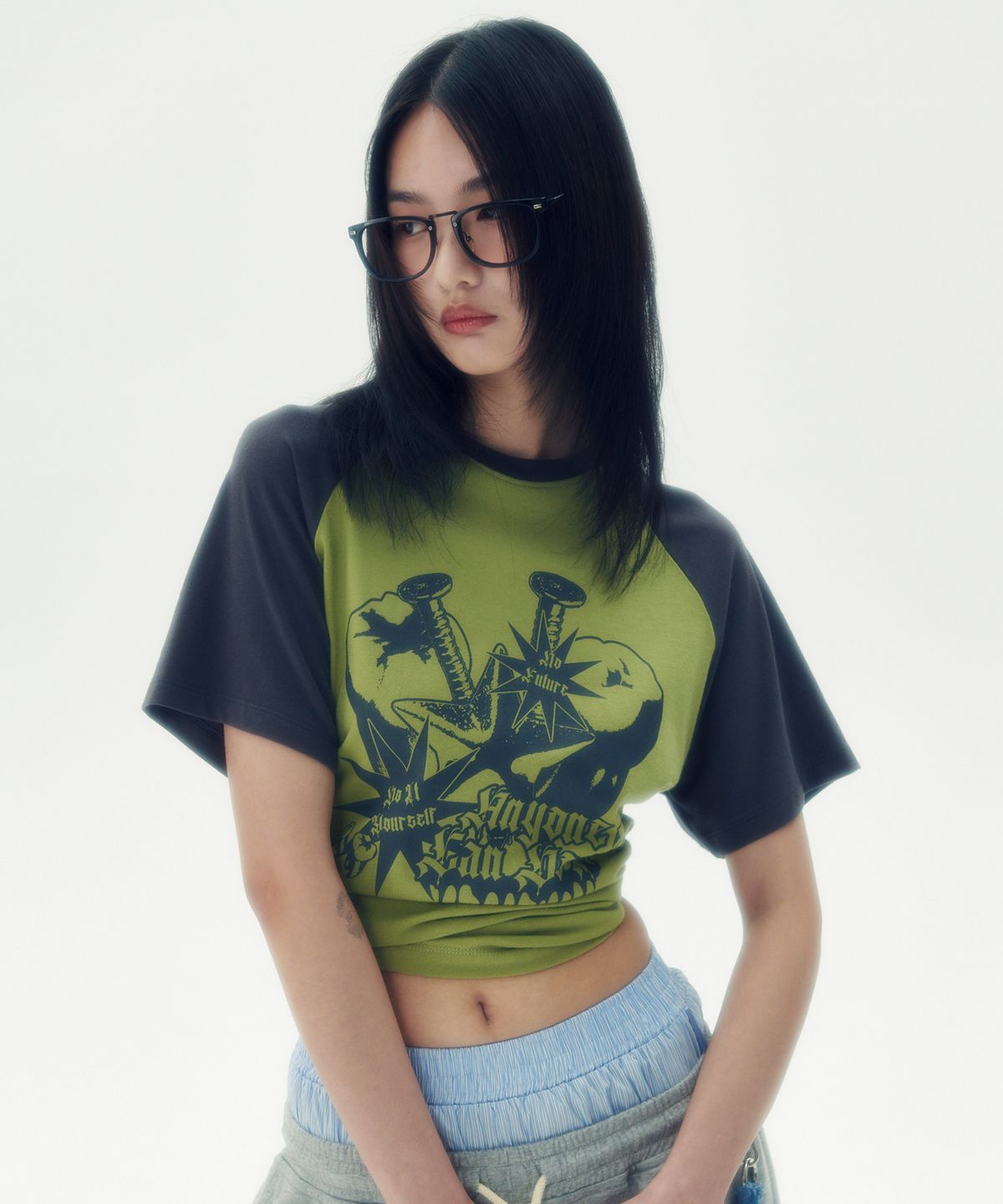 러닝하이(RUNNINGHIGH) 투쓰 래글런 H/S 티 [그린]