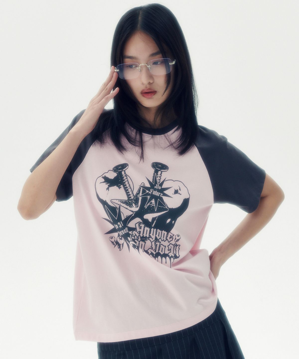 러닝하이(RUNNINGHIGH) 투쓰 래글런 H/S 티 [핑크]