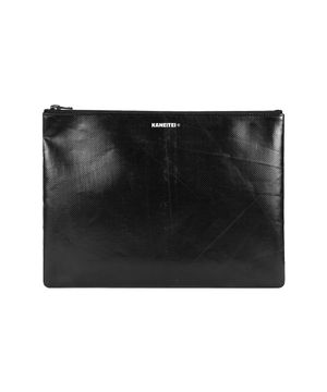 TIGER FLAT POUCH L (BLACK) / UPCYCLED