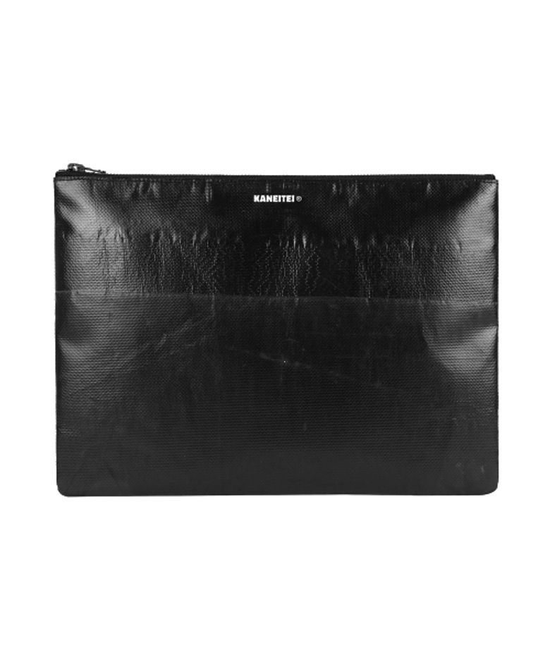 TIGER FLAT POUCH XL (BLACK) / UPCYCLED