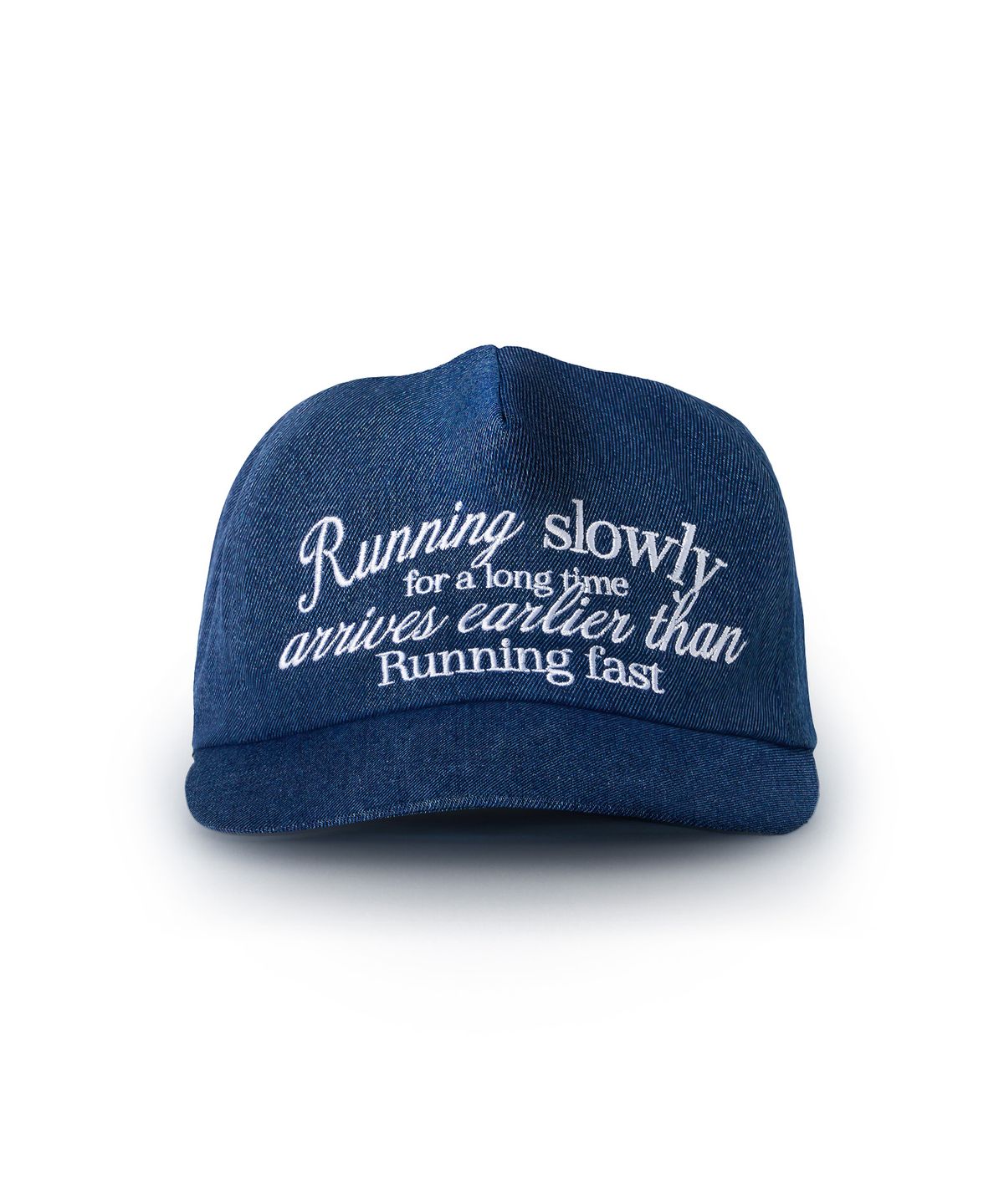 미나수(MENASOO) RUNNING SLOWLY COTTON CAP_DENIM