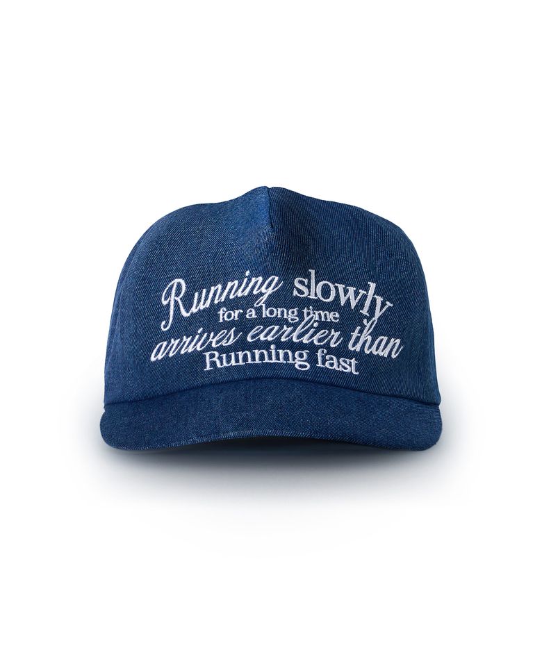 RUNNING SLOWLY COTTON CAP_DENIM