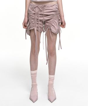 STRAP SHIRRING SHORTS DUSTY PINK