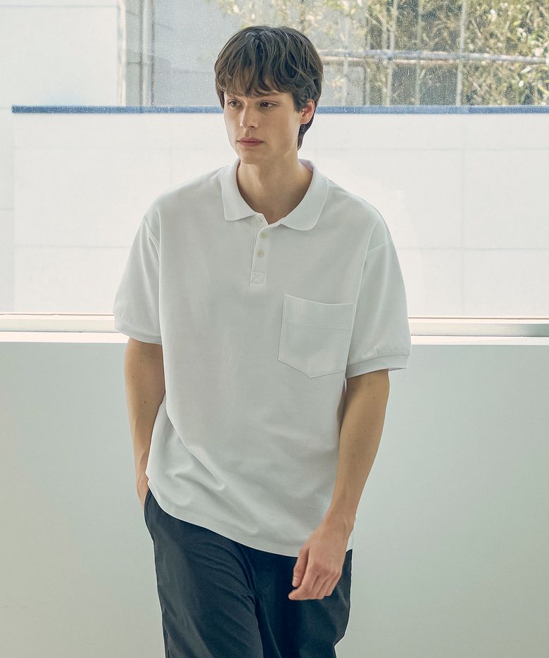 T20048 릴렉스드 피케 티셔츠_White