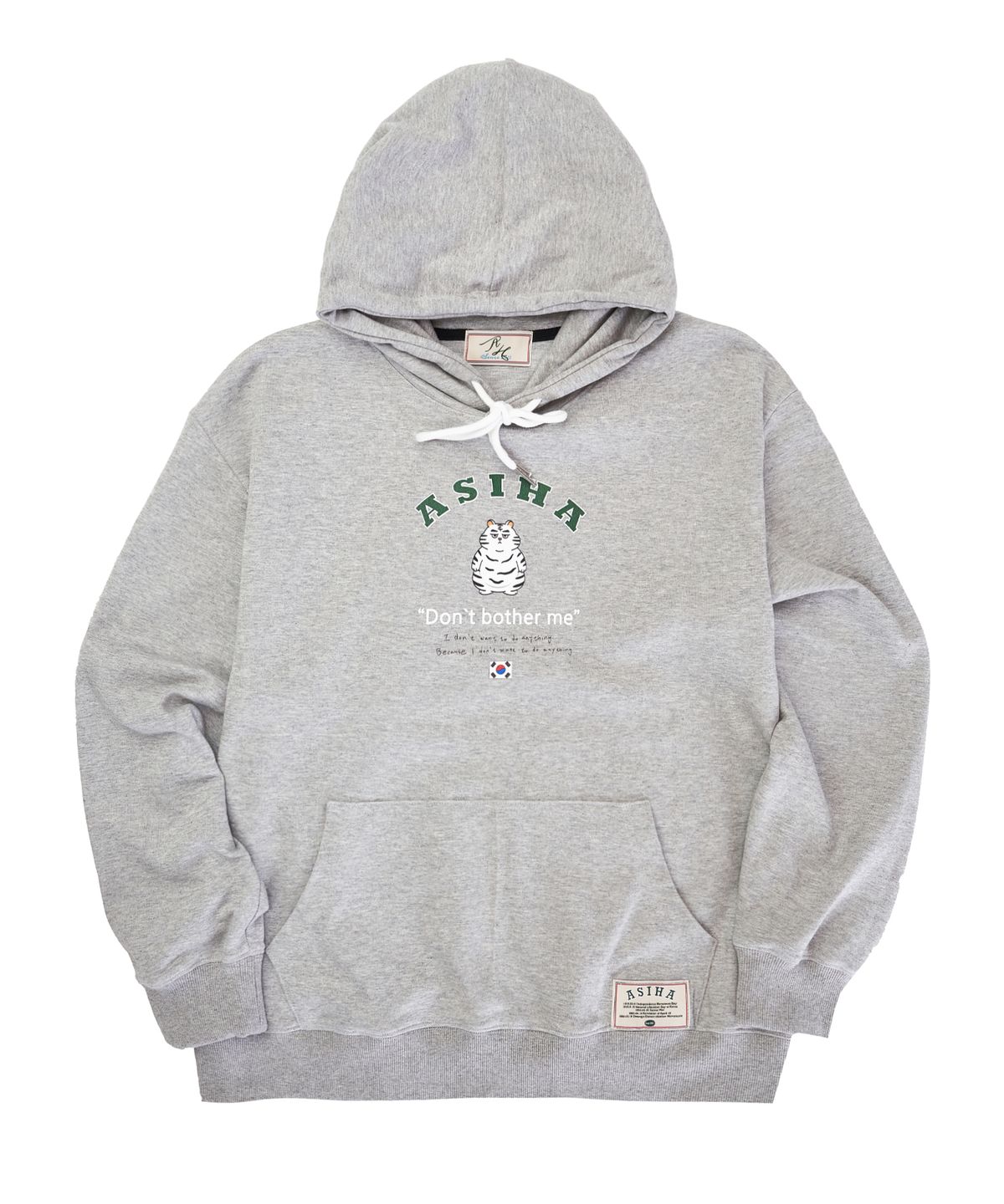 아시하(ASIHA) AH24 04HGY LAZY TG HOODIE 아시하 귀찮은 호랑이 후디 GRAY