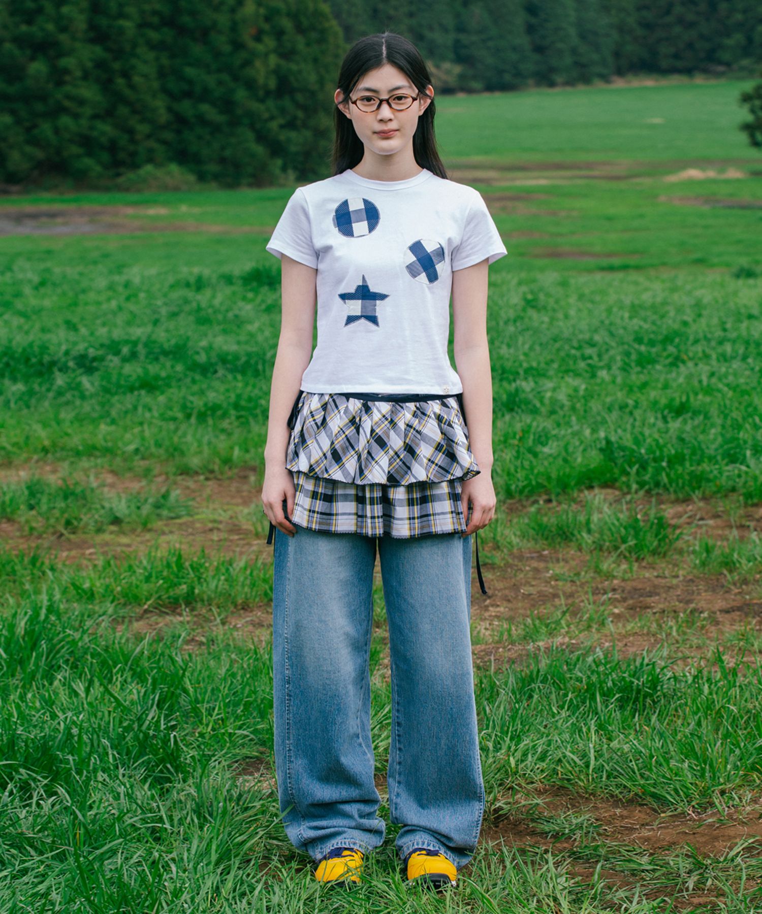 ◇OHESHIO◇ CHECK WRAP SKIRT NAVY MUSINSA | OHESHIO CHECK WRAP SKIRT, NAVY