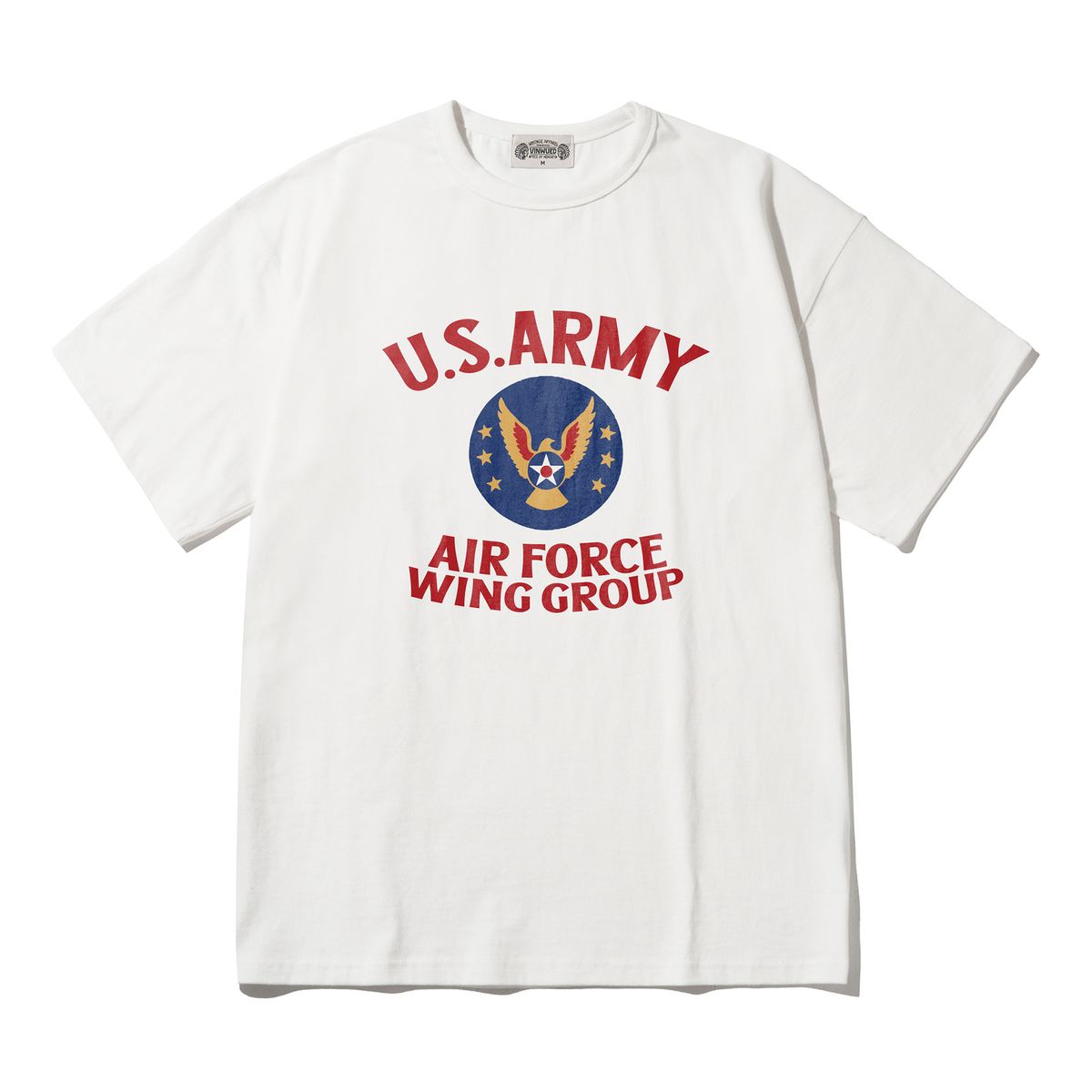 빈웨드(VINWUED) U.S Army AirForce 아이보리 세미오버핏 티셔츠