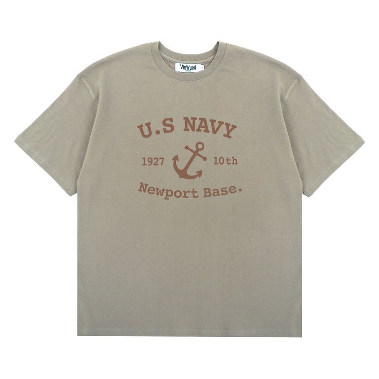 U.S Navy Newport Base 샌드베이지 세미오버핏 티셔츠