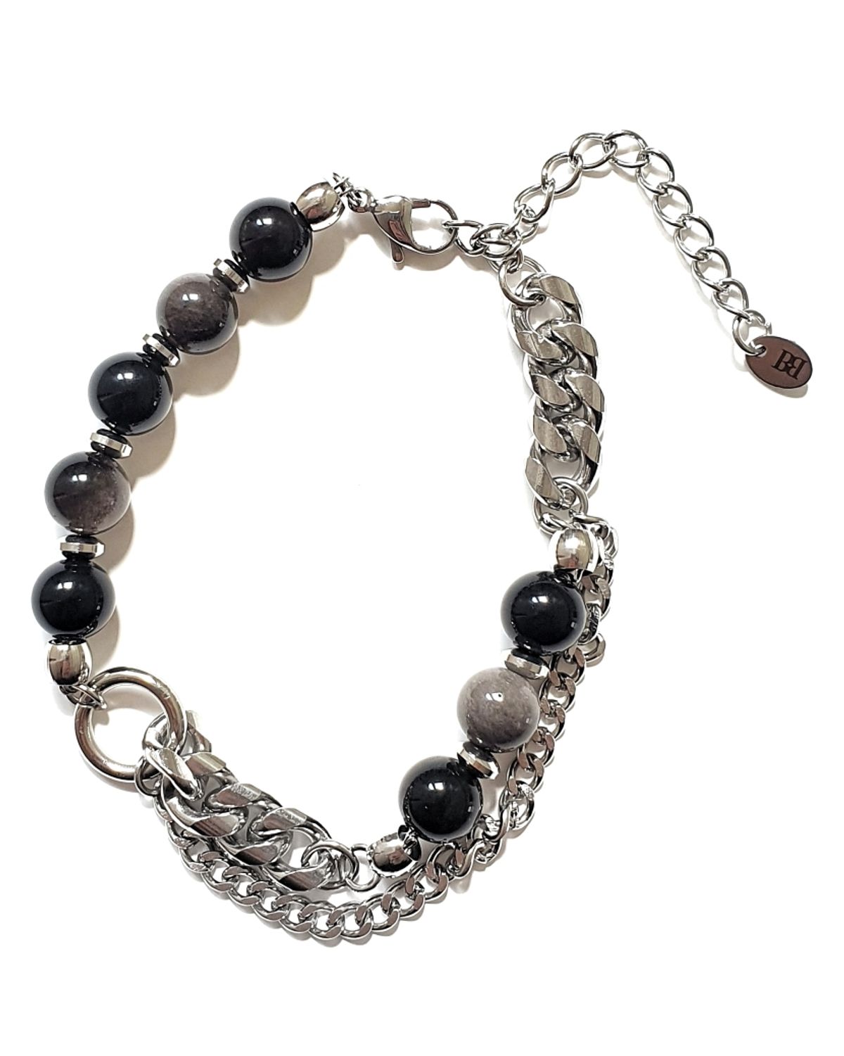 바이브(BYBE) Layered black beads bracelet