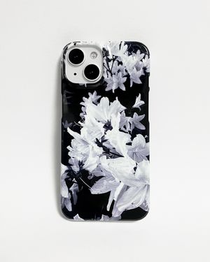 플라워 블랙 화이트 아이폰, 갤럭시 폰케이스