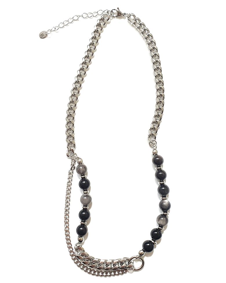 Black Stone layered necklace
