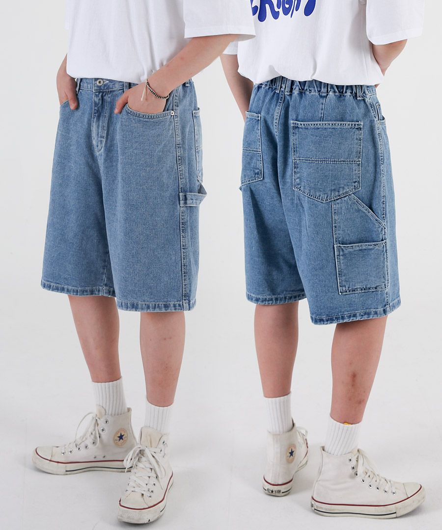 MUSINSA公式 | UMM Carpenter Bermuda back banding denim shorts