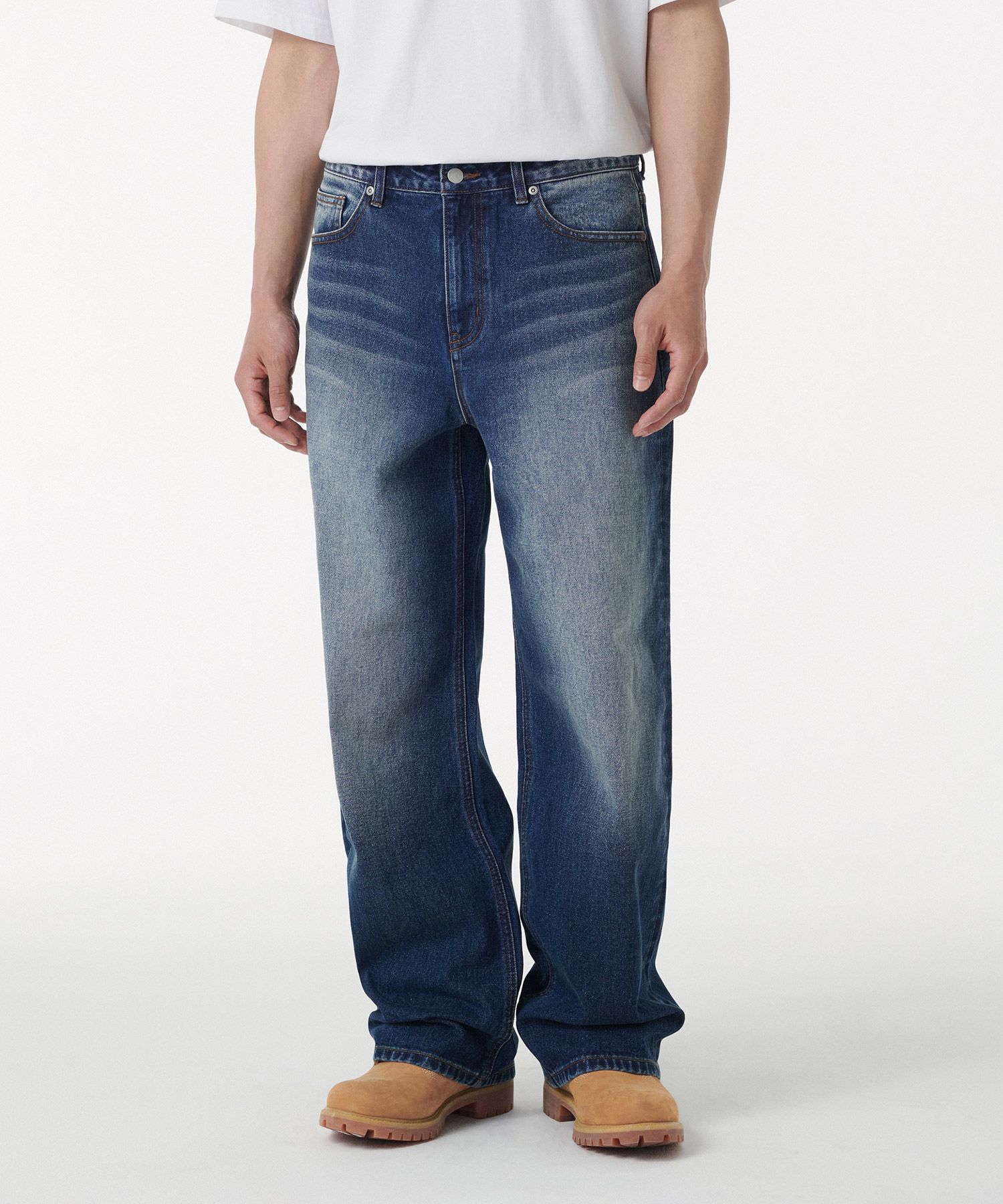 ★MUSINSA STANDARD★ Side brush wide denim pants medium indi MUSINSA | MUSINSA STANDARD Side Brush Wide Denim Pants