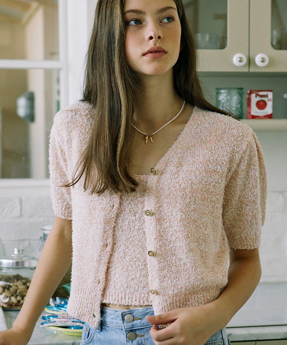 논로컬(NONLOCAL) Candy Color Knit Cardigan - Pink - 사이즈 & 후기 | 무신사