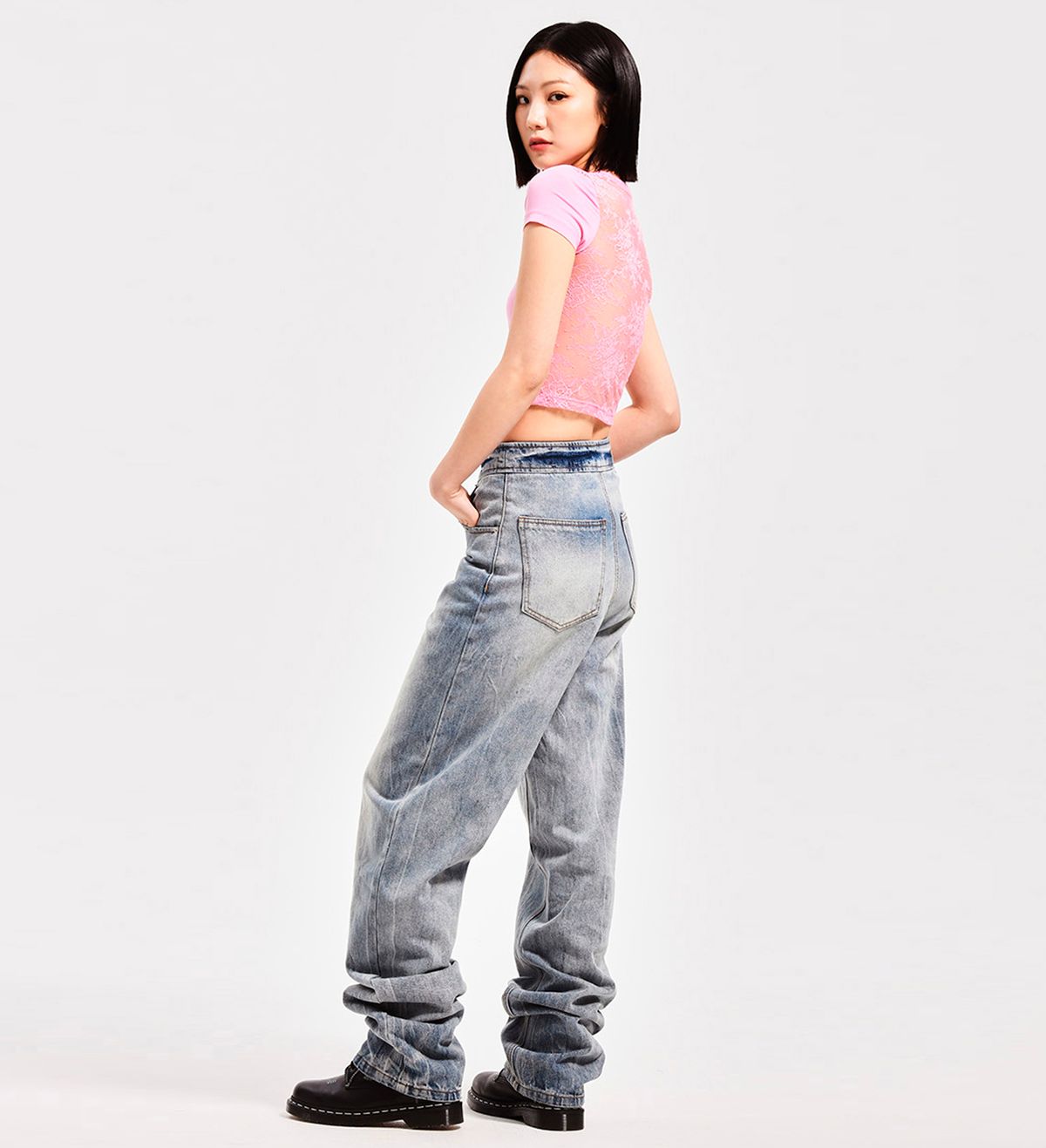 엑스트라오디너리(EXTRAORDINARY) WOMEN  SYMBOL LACE TEE   PINK