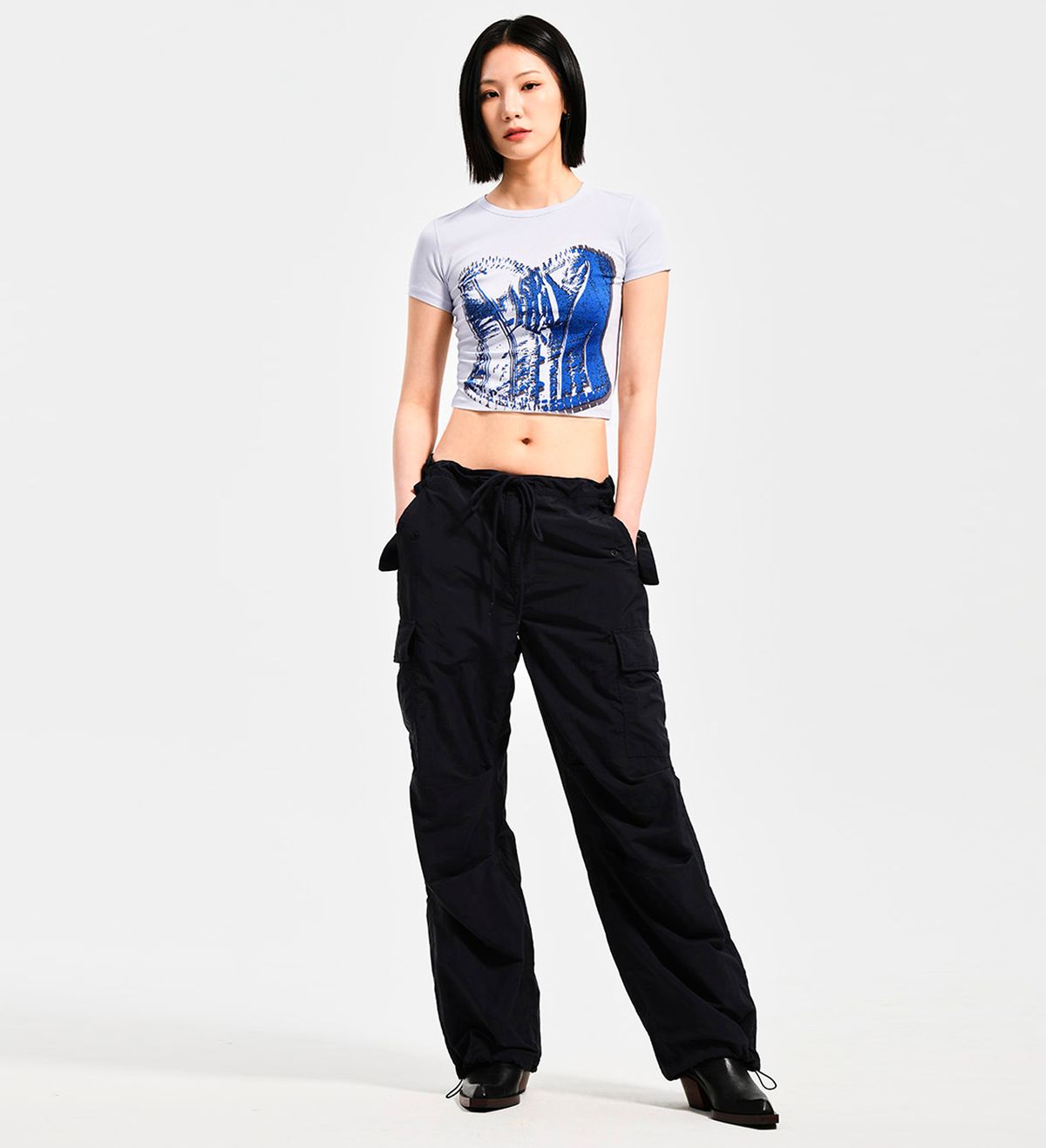 엑스트라오디너리(EXTRAORDINARY) WOMEN BUSTIER TEE   L/BLUE
