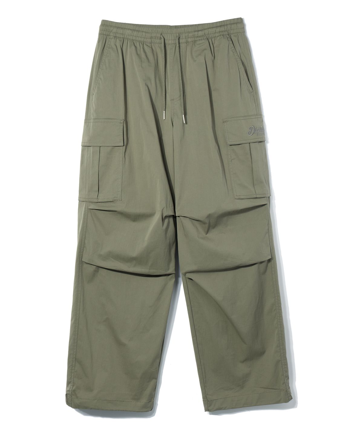 디스트나인(DISTN9NE) 와이드 파라슈트 로고 카고 팬츠 KHAKI (LO3PU724-048)